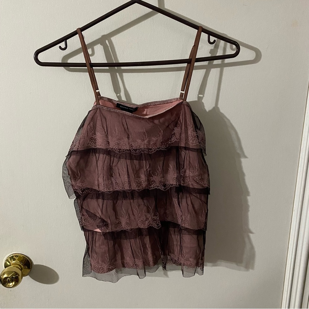 Elegant Black and Pink Layered Women's Top